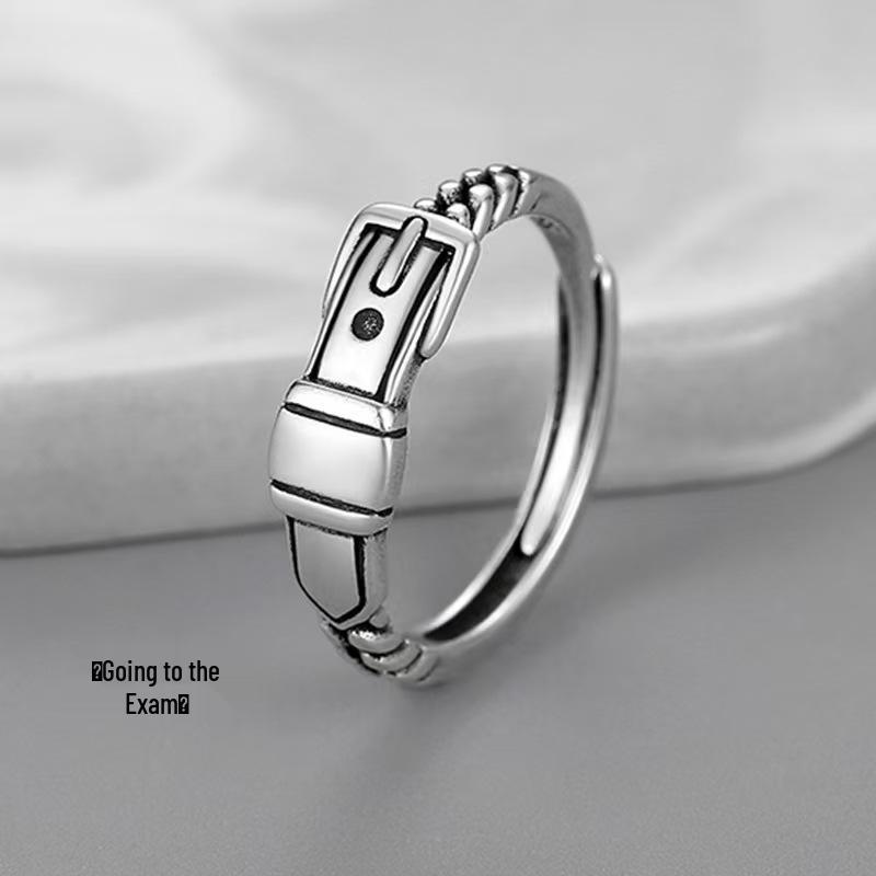 Pánský nastavitelný retro hip-hopový prsten na ukazováček - Otevřený, univerzální jednoduchý trendy prsten