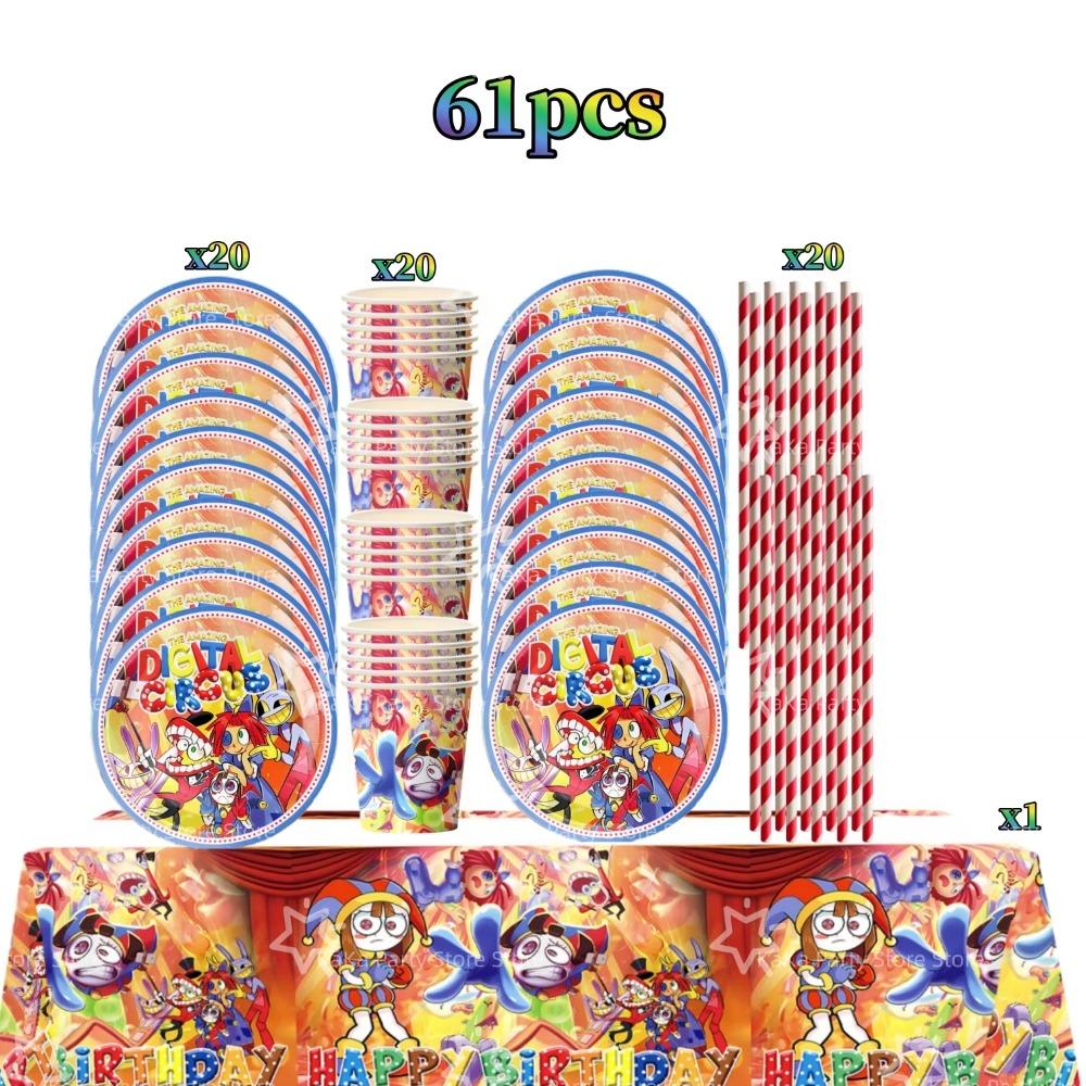 Digitaled Circus Birthday Party Decoration Amazing Tableware Tablecloth Plate Cup Napkin Gift Bags Circus Party Favors Supplies