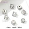 5.2mm*4.8mm Separator For Beads 18K Gold Plated With  Zircon Square Spacer Beads For Bracelet Making DIY Jewelry Making Supplies