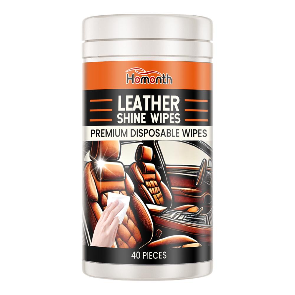 

40 шт. Салфетки для очистки и кондиционирования кожи Одноразовые салфетки для кожи автомобиля Кондиционирующие салфетки Пластик Кожа Восстановление Полировка белый