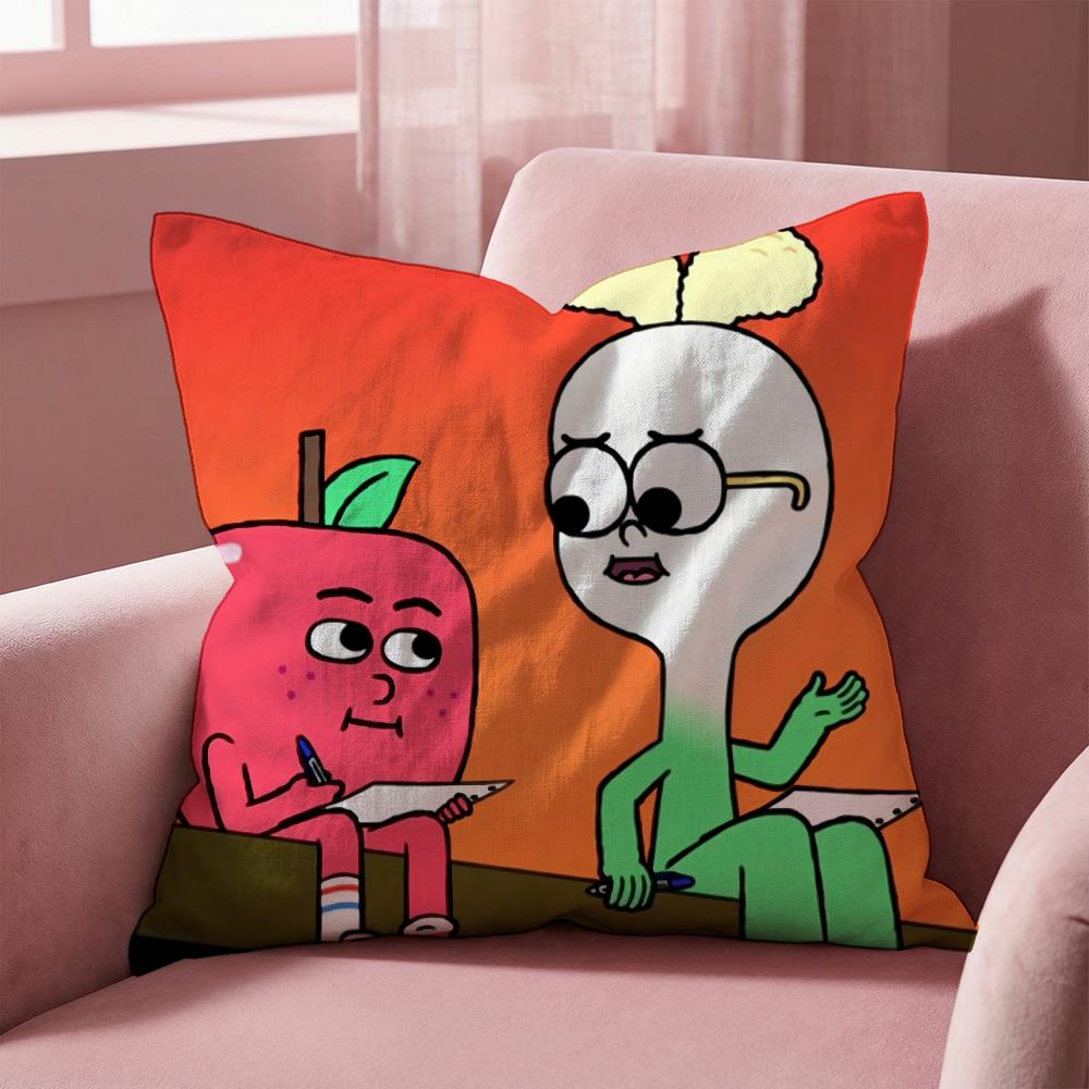 Anime Food A-AppleS And OnionS Cushion Cover Multi-Scene Pillow Cover for Home & Car - Reversible, Soft & Durable for Daily Use