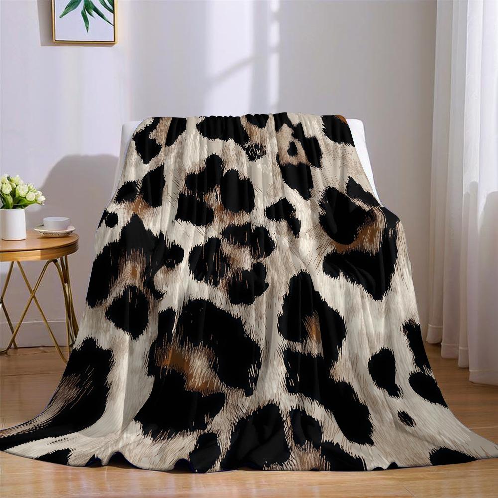 Ins Klassische Leopardenmuster Flanelldecke Warm Weich Halloween Weihnachten Sofa Warm Gemütlich Dekoratives Dekor Geschenk Für Alle Jahreszeiten