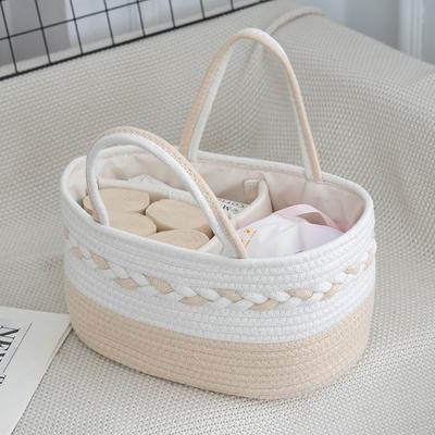 Cotton Rope Baby Essentials Basket Mom Organizer for Diapers Storage