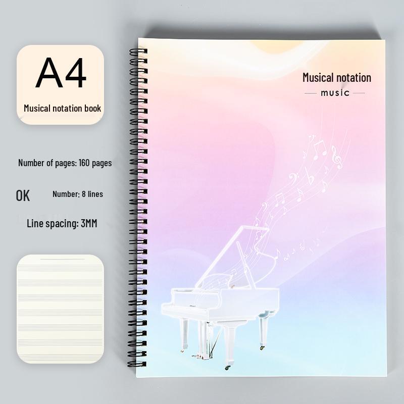 Music Score Practice Notebook - Piano Sheet for Students (Large, Medium, Small)