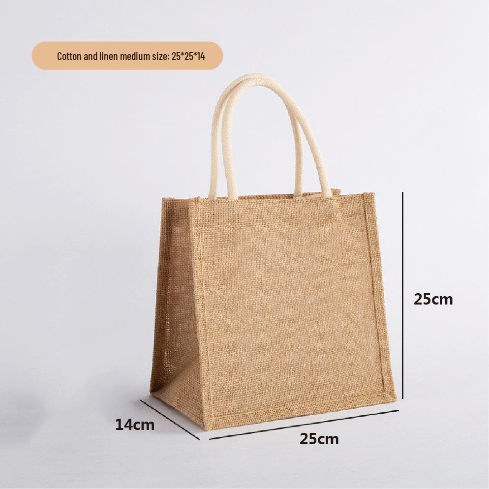 

Custom Laminated Jute Tote Bag with Logo Print for Advertising Promotion