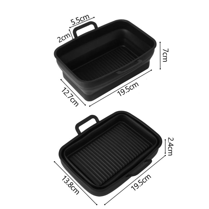 2 Pack Multifunctional Air Fryer Pads Silicone Air Fryer Tray Silicone Pots Liners Silicone Air Fryer Mats for Air Fryer