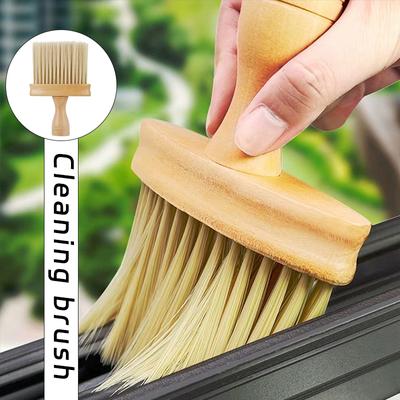 Natural Wood Cleaning Dust Removal Brush Car Center Console Cleaning Brush Air Outlet Gaps Detailing Brush Cleaning