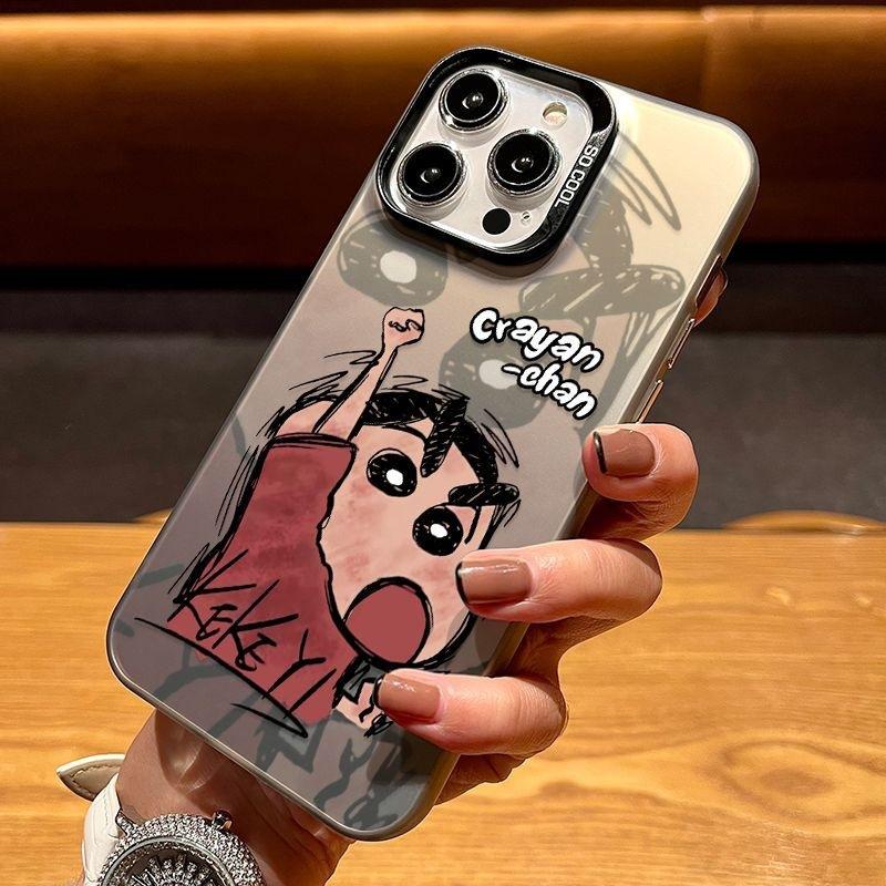 Applicable To Apple 17 Crayon Xiaoxin Cartoon Mobile Phone Case iPhone15promax Laser 14pro Matte 13 Engage