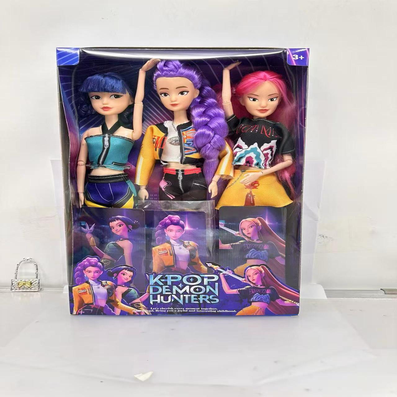 

Kpop Мисливці на демонів Співаюча лялька Аніме Румі Міра Зої Фігурки з музикою Модель Декор Іграшка Дитячий День народження Різдвяний подарунок фіолетовий/рожевий червоний колір