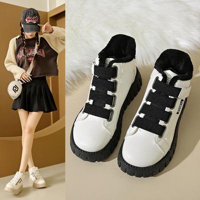 High-Top-Schuhe für Damen 2025 Winter Samt warm High-Top ins Tide Student Freizeit Sport Baumwollschuhe für Damen YB9028