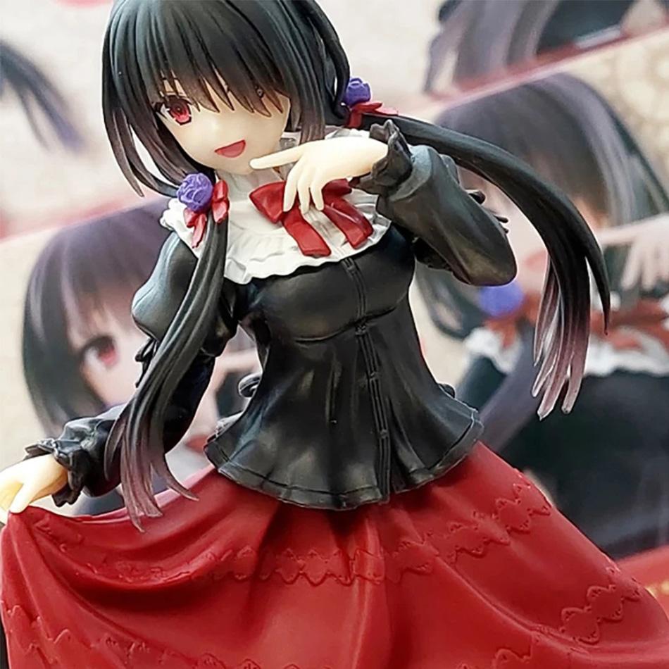 19cm DATE ALIVE IV Anime Figure Kawaii Kurumi Tokisaki Action Figure Red Dress Beautiful Girl Collection Model Doll Toy Gifts