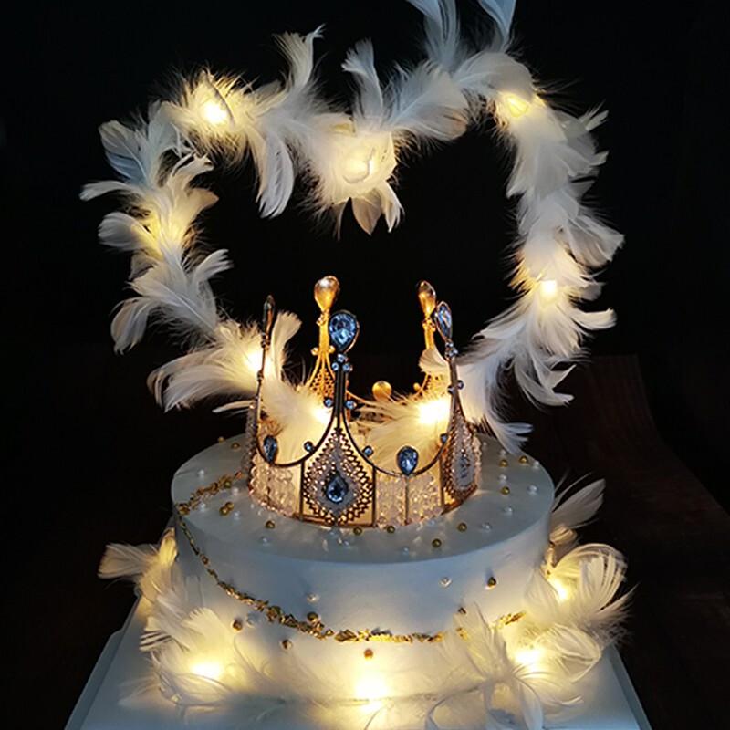 Honey Mango Crown Feather Birthday Cake