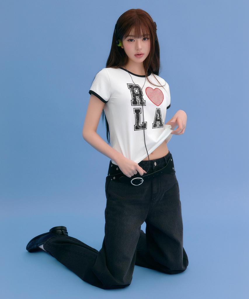 ROLAROLA Back Seam Denim Pants Black