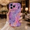 Gradient Line Tropical Flower Wavy Edge Phone Case For iPhone 16 15 14 Pro Max 13 12 11 Mini XR XS SE 2020 7 8 Air Cover