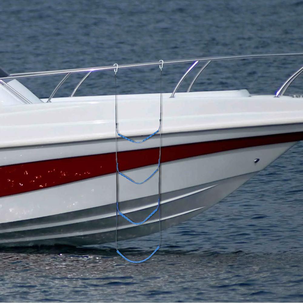 4-Steps Boat Rope Ladder For Inflatable Boats, Fishing Boats, Kayaks, Motorboats