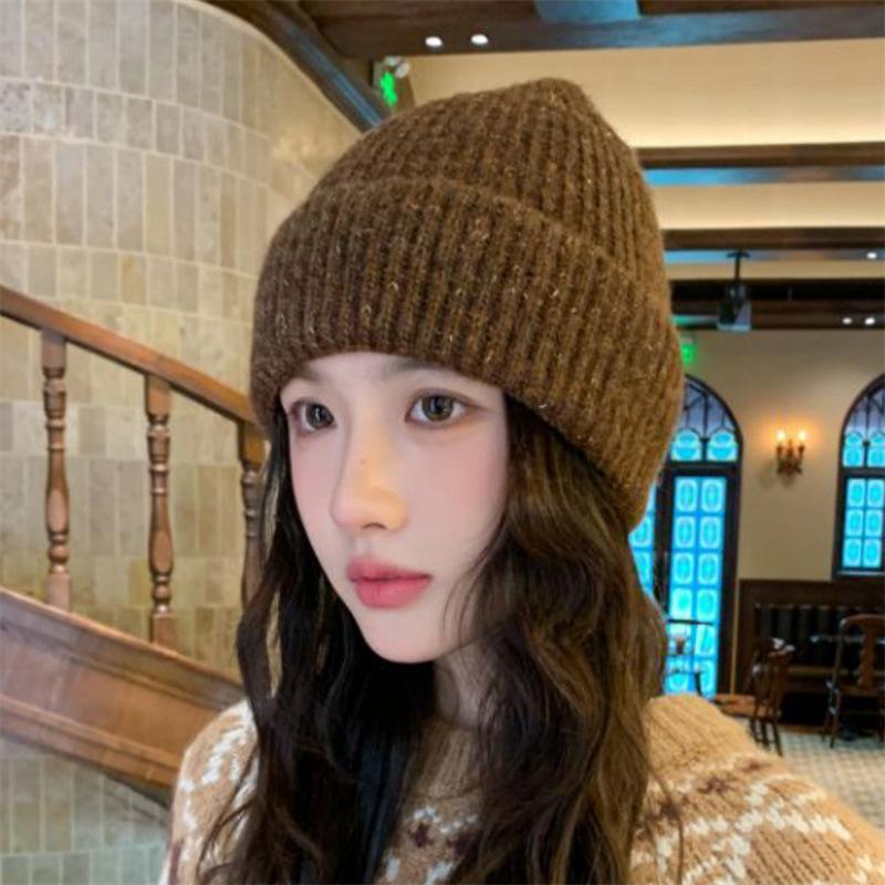 Autumn and winter warm ear protection wool hat knitted hat children's fashionable versatile face small bean pullover cold hat