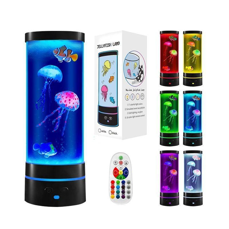 USB LED Jellyfish Lamp - Color-Changing Night Light for Relaxing Atmosphere, Silent Desktop Decoration