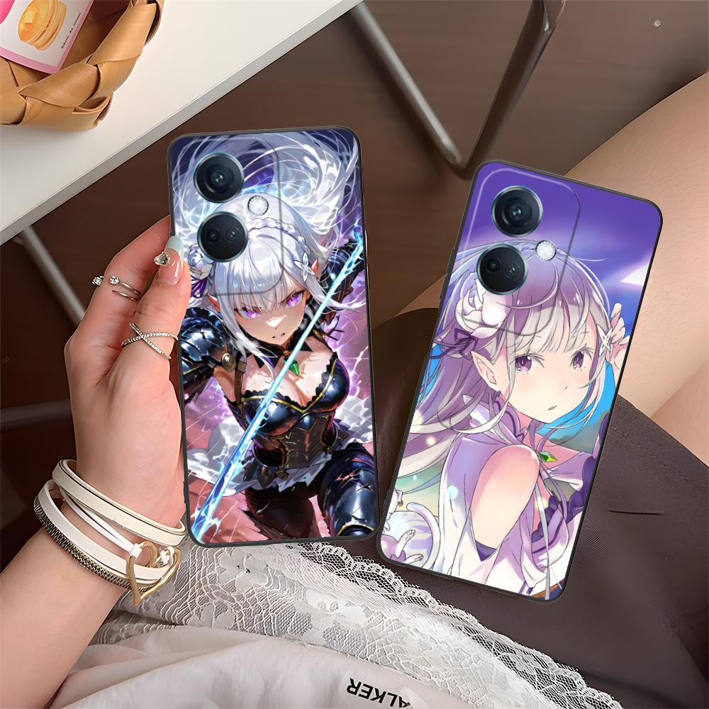 ReZero Emilia Waifu Matte TPU Mobile Phone Case for OPPO Find X9 X8 X7 X6 X5 X3 X2 Plus s Pro Ultra Lite Colorful Printing Cover