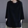 Cotton Seven Quarter Sleeved T-shirt for Women's Short Sleeved Summer 2026 New Loose Base Shirt with Solid Color Inside To Make You Look Slimmer