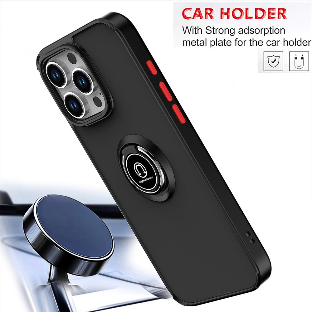 For iPhone 16 Pro Max Case Shockproof Armor Magnetic Ring Fold Rotate Holder Cover For iPhone 16 Plus 16Pro Max Matte Phone Case