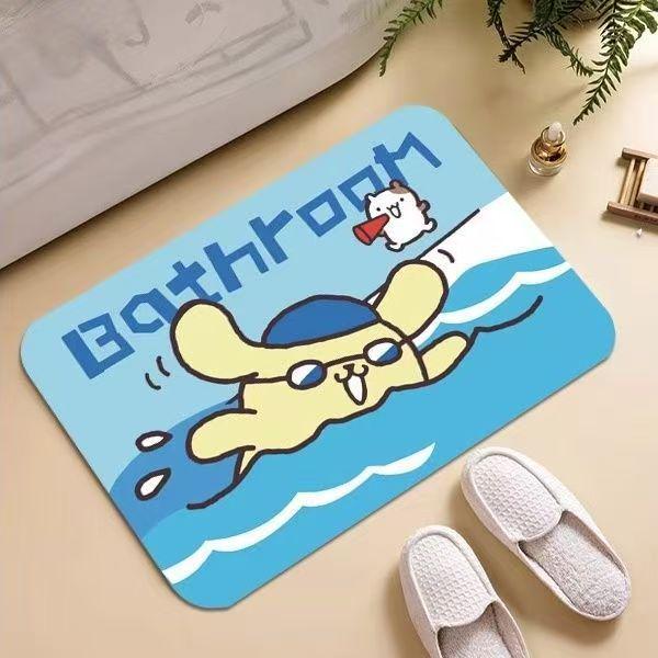 Pompompurin Cartoon Quick-Dry Diatom Mud Bathroom Mat - Non-Slip, Wear-Resistant, Absorbent Dust Removal Pad