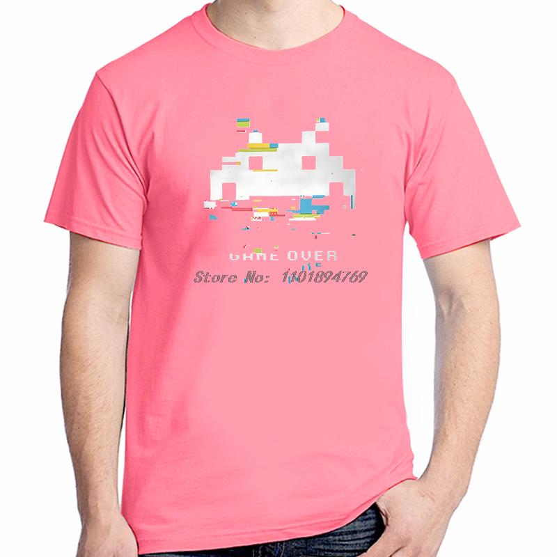 Summer Unisex Tshirt Space Invaders Arcade Shooter Game Crewneck Tops Cotton T Shirt Humor High Quality Gift Idea Unisexs Clothes