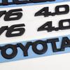 3D Matte Black Toyota Hilux V6 4.0 Letter Emblem Badge Sticker Set for Toyota Hilux 2004-2020 Rear Trunk Exterior Replacement