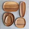 South American Walnut Melon Seeds Plate Japanese Solid Wood Snacks Fruit Dessert Tray Creative Acacia Wood Dessert Plate