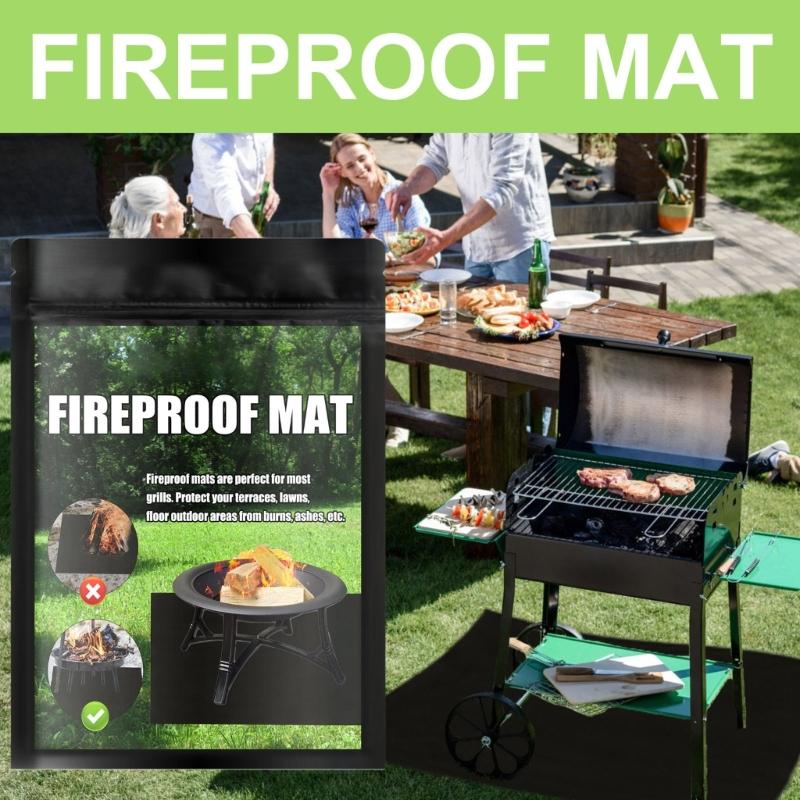Extra Große Feuerfeste Terrassenschützer für BBQ-Grillen Wasserdichte Doppelseitige Grillmatte Übergröße Feuerfeste Matte