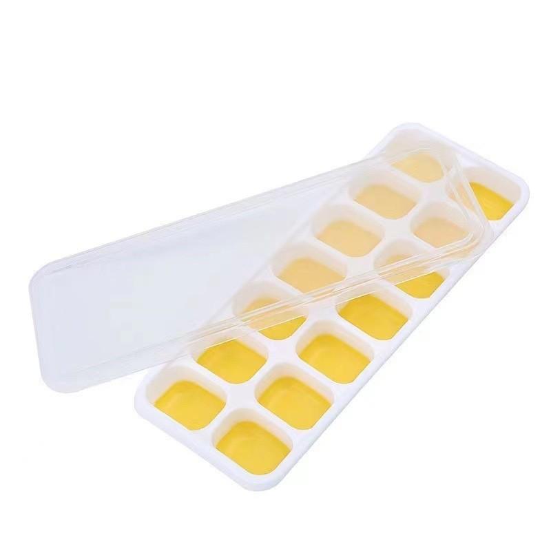 1Pcs Silicone Square 14 Cube Easy Release Ice Cube Molds Ice Cube Tray Mold With Lid Kitchen Bar Diy Iced Cocktail Freeze Tool