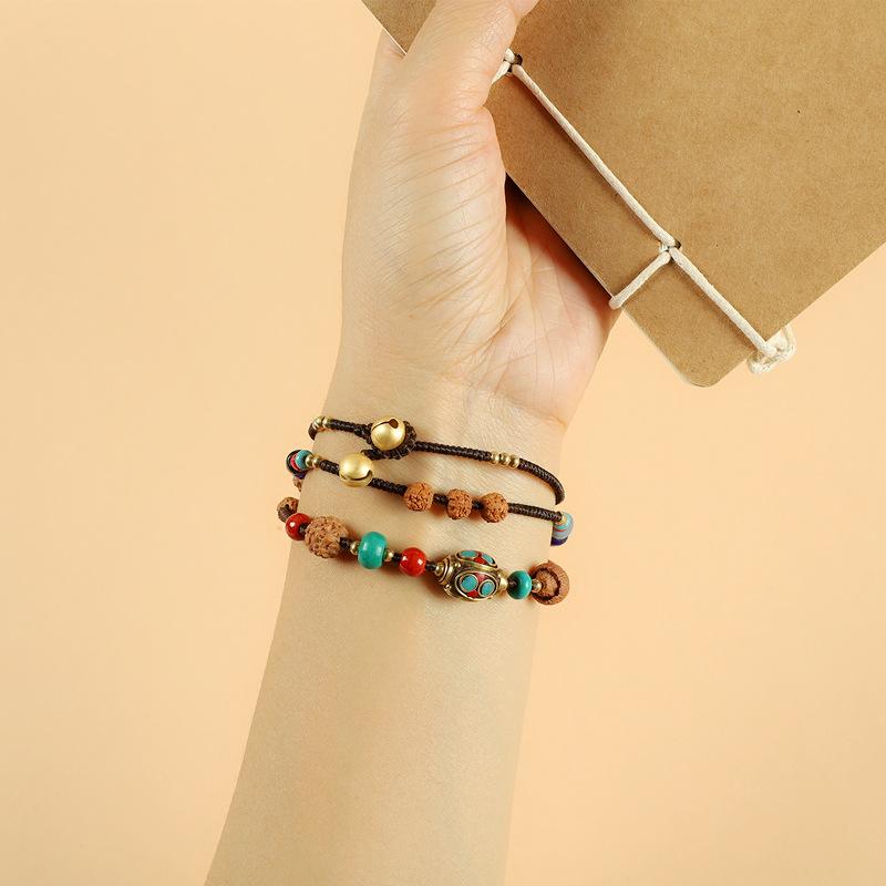 Tibetan Retro Turquoise Multi-layer Bracelet Niche Bodhi Men's and Women's Bracelets Nepalese Handmade Necklaces