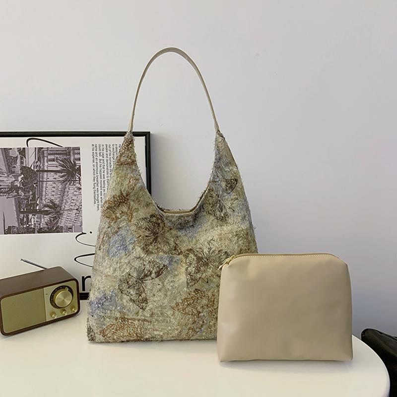 

Женская сумка через плечо с принтом бабочки Большая сумка-тоут Сумка подмышки хаки