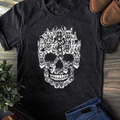 German Shepherd Skull Halloween T-Shirt: Funny Dog Lover Gift