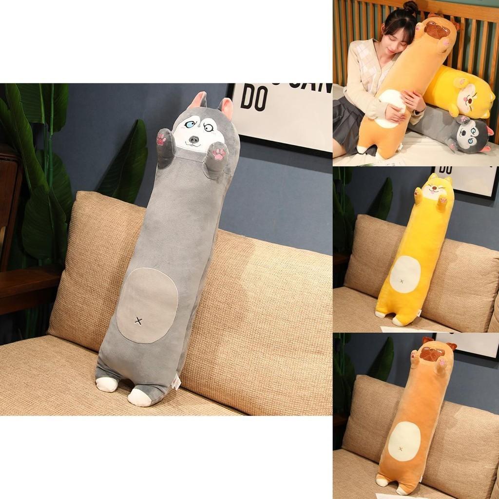 Cute Cartoon Shiba Inu Husky Long Hugging Pillow Soft Plush Dog Bed Pillows For Girls Gift 70cm 90cm 1.1m