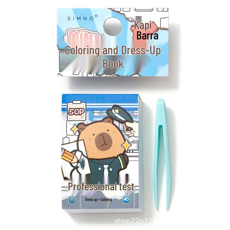 Capybara MINI Dress-Up Sticker Bean Book - Cute Cartoon Creative Journal Seals