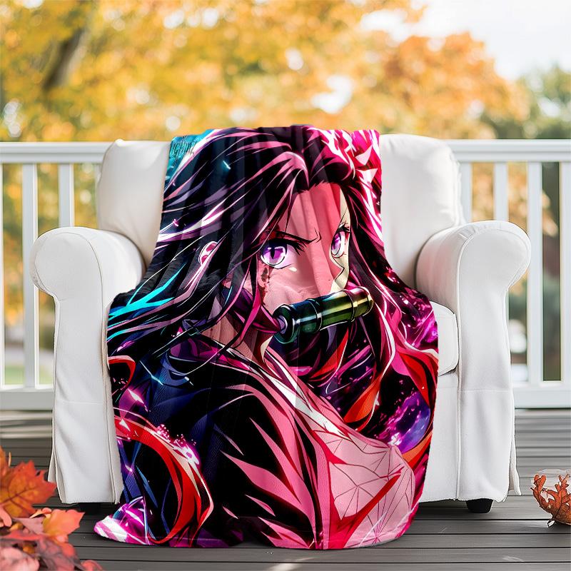1pc nezouko6 Theme Blanket - Digital Print, Polyester, Cozy for All Seasons, Perfect for Outdoor, and Travel