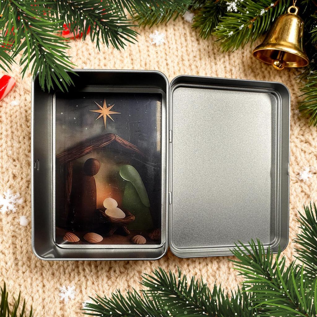 Christmas Nativity Jesus Nativity Set Family Nativity Scene Handmade Cabin Box Theater Desktop Ornaments For Xmas Decor