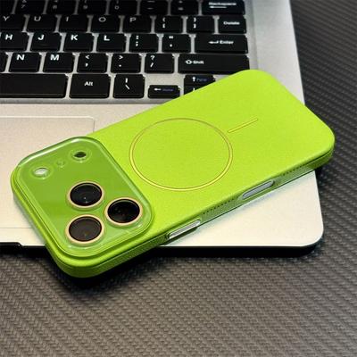 New Leather Pattern Magnetic Phone Case for Apple 17PROMAX Personalized Creative Trendy Women Anti Drop Magnetic Phone Case