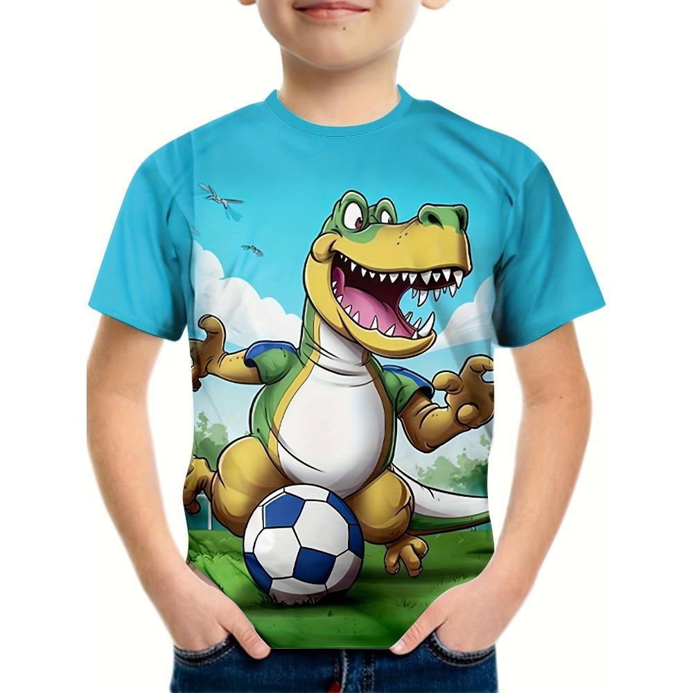 Children's Clothing Boys Tshirt Short Sleeve Girl T-Shirt 3D Cartoon Dinosaurs Casual Round Neck Tees Kids Summer Clothes Tops