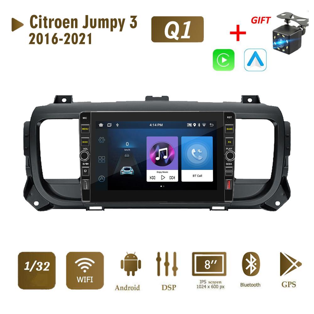 

8-дюймовий Android для Citroen Jumpy 3 Space Tourer 2016-2021 з кнопковою ручкою Автомагнітола GPS-навігація Плеєр Carplay 2+32 ГБ 1+32GB
