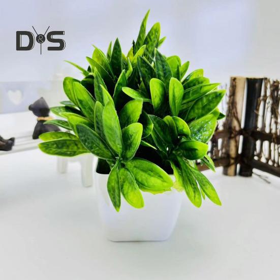 Artificial Potted Green Plants Home Office Table Centerpiece Wedding Party Plastic Faux Greenery Bonsai Indoor Outdoor Desktop Decoration