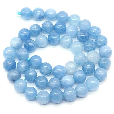Doğal Akuamarin Taşı Boncukları 1 Tel 4/6/8/10mm Yuvarlak Değerli Taş Boncuk DIY Bileklik Takıları Takı Yapımı Aksesuarları Toptan