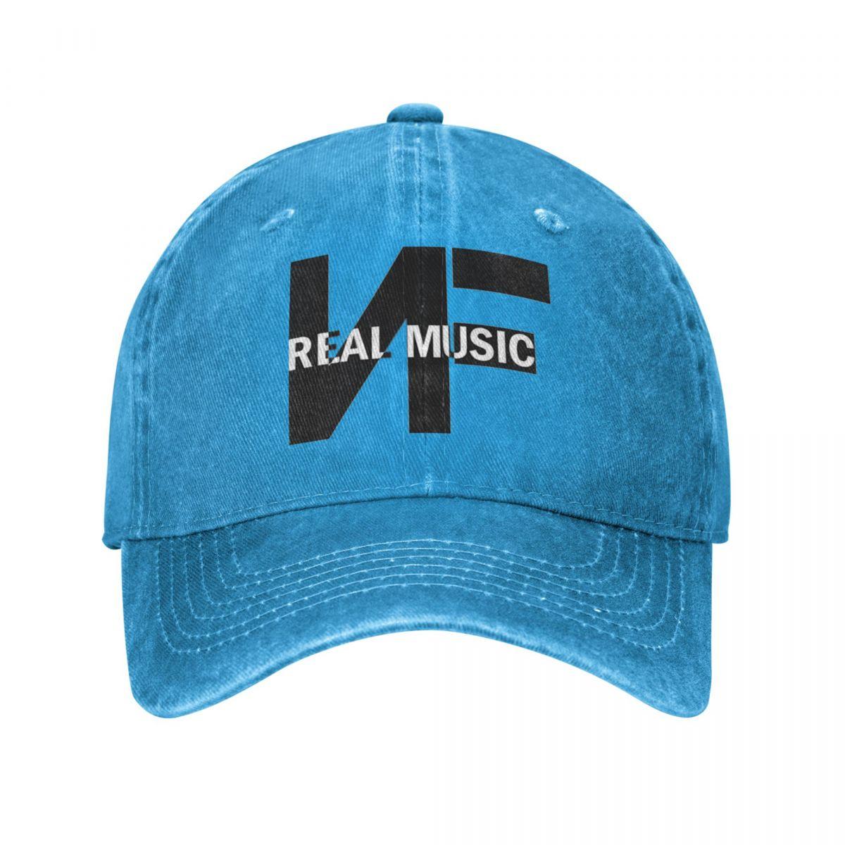 

NF Real Music Logo Trucker Hat Merch Vintage Distressed Denim Snapback Hat для жінок унісекс, регульований One Size