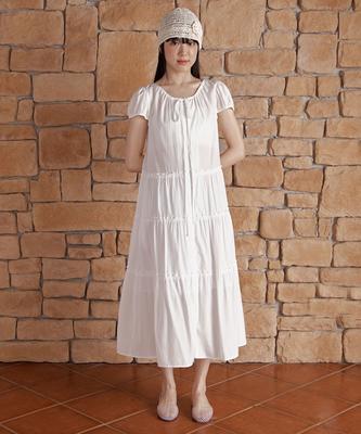 Selliteiljeu Frill Button Long Dress_Ivory