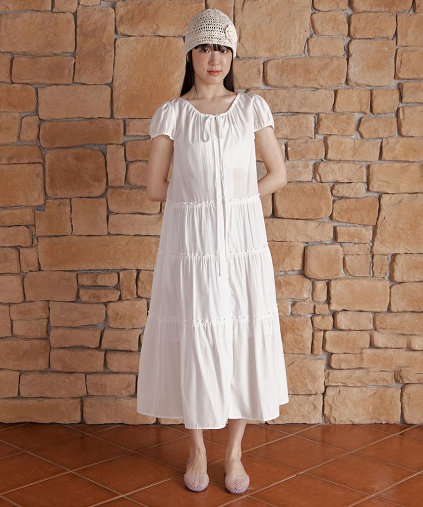Selliteiljeu Frill Button Long Dress_Ivory
