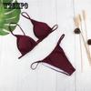 WTEMPO Marke Mode Dame Split Badeanzug Einfarbig Sexy Bikini Multicolor Dreieck
