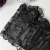 Women Sexy Corset Top Lace Embroidery Floral Perspective Tank Tops Summer Strapless Tube Top