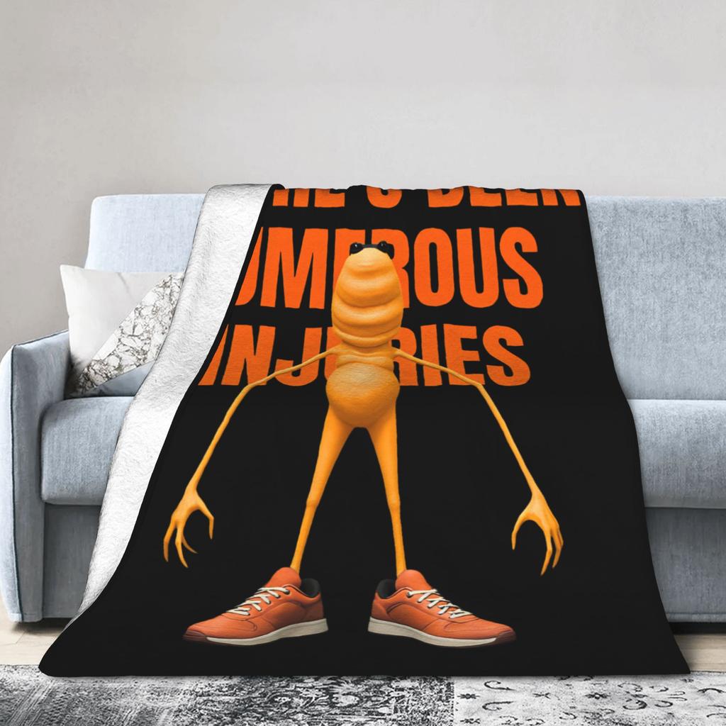 Marcus The Worm 70s Knitted Blankets Fleece Super Soft Throw Blankets for Bedroom Sofa Bedspread