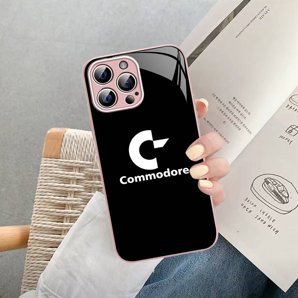 C-Commodore 64 Tempered Glass For Iphone 14 13 12 11 Pro Mini XS MAX 14Plus X XS XR Fundas
