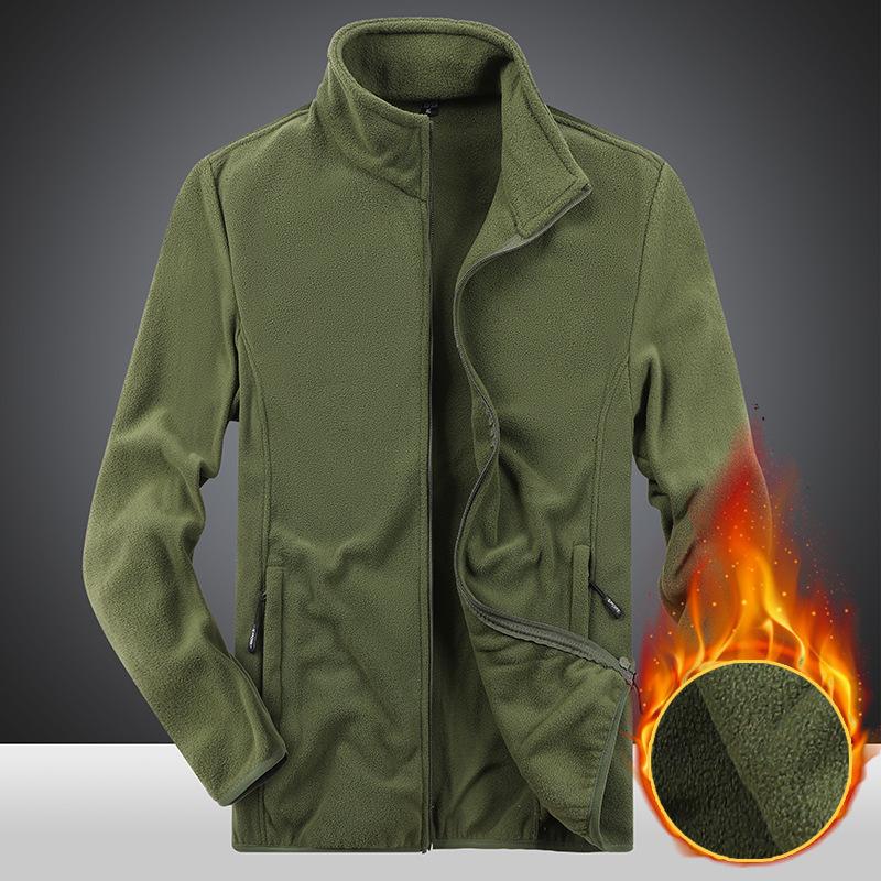 Winter Fleece Hiking Jacket Windbreaker for Men Sportswear Wool Lining Thickened Warm Men's Coat Plus Size Overcoat
